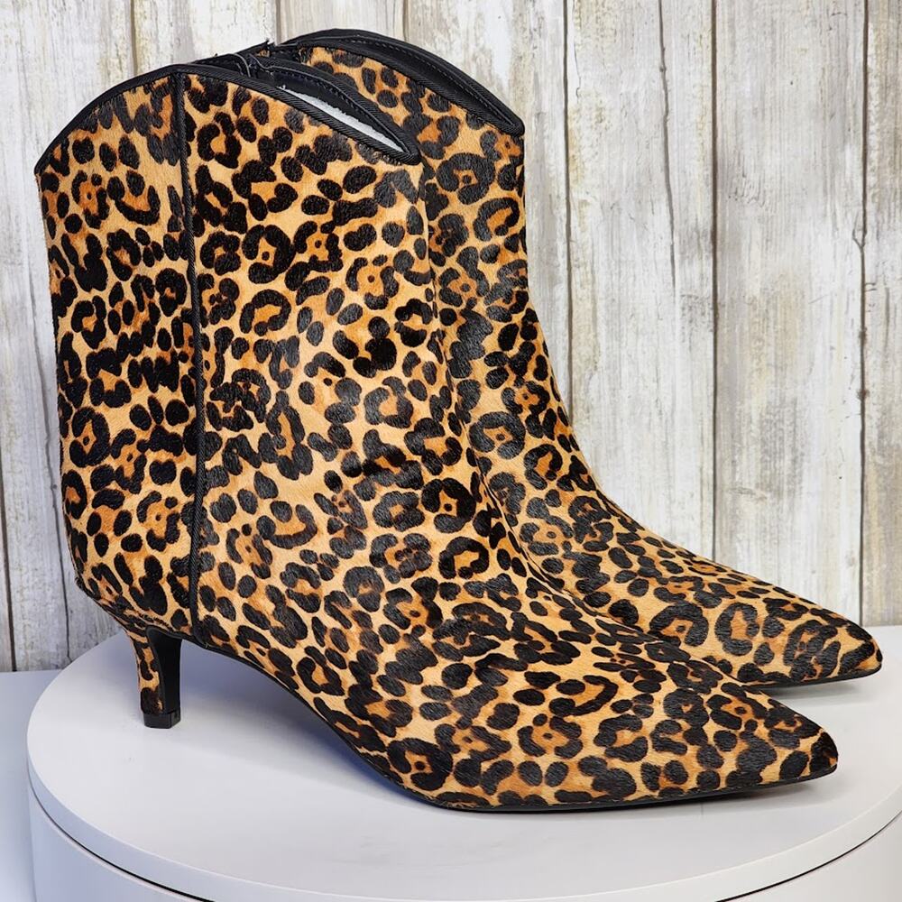NEW - On 34th Aatira Leopard Tulip Booties - Size 8.5 M - Picture 2 of 12
